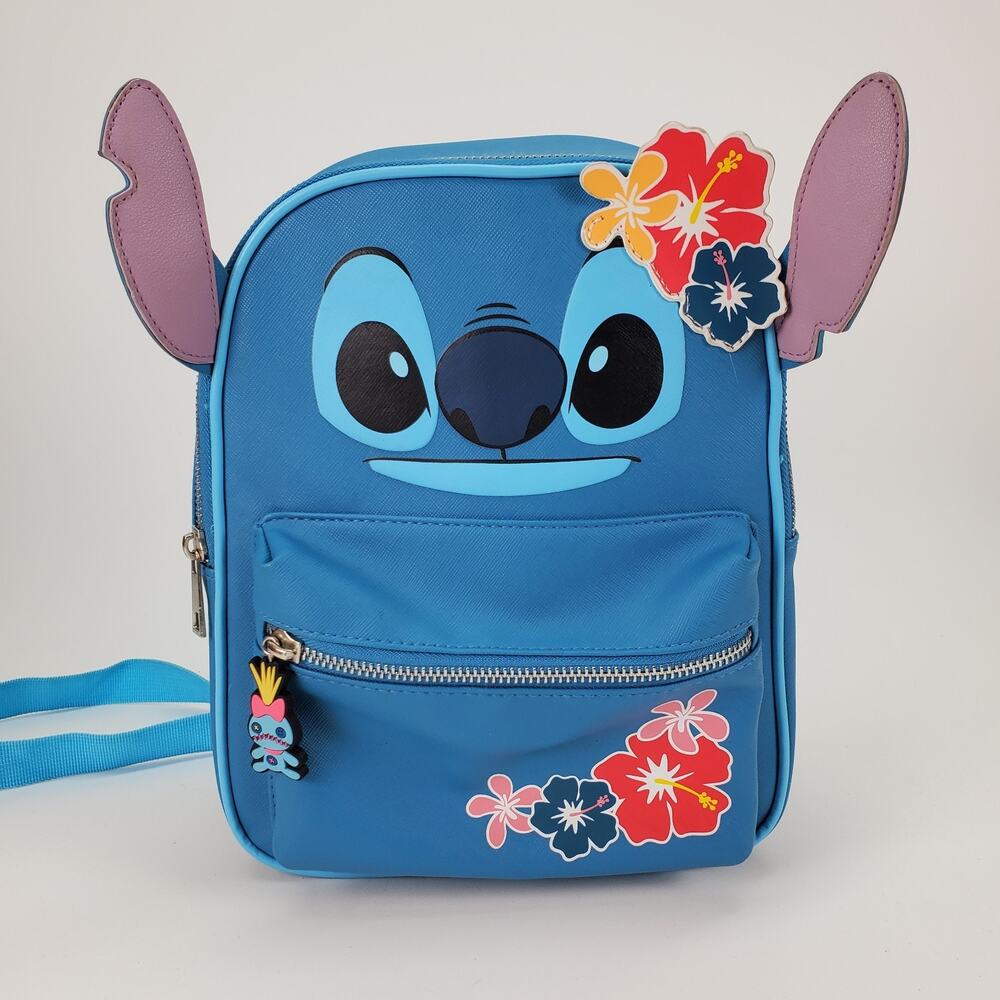 Bioworld Stitch Big Face Ears 10"‎ Adult Mini Backpack Lilo and Stitch EUC